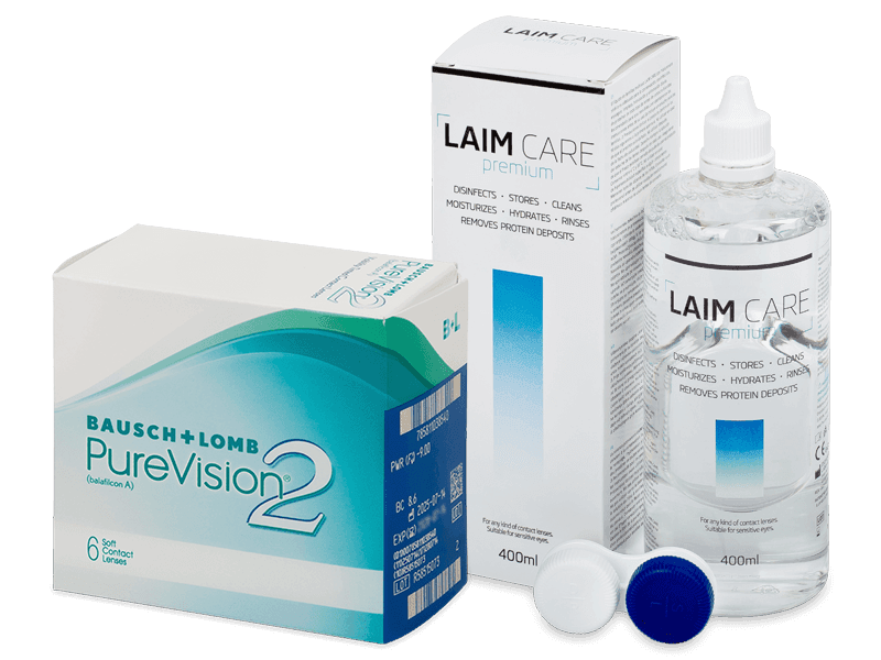 PureVision 2 (6 lenzen) + Laim Care lenzenvloeistof 400 ml