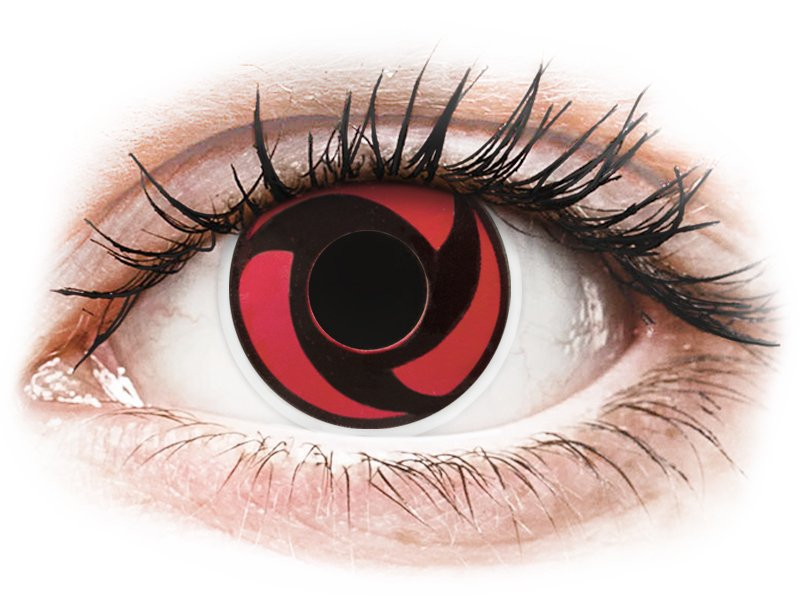 Rood en Zwarte Mangekyu contactlenzen - ColourVue Crazy (2 kleurlenzen)