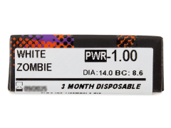 Witte White Zombie contactlenzen - met sterkte - ColourVue Crazy (2 kleurlenzen)