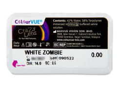 Witte White Zombie contactlenzen - ColourVue Crazy (2 gekleurde daglenzen)