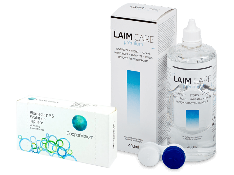 Biomedics 55 Evolution (6 lenzen) + Laim-Care 400 ml