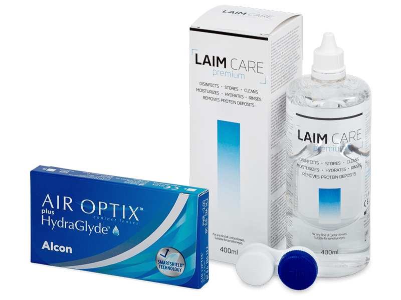Air Optix plus HydraGlyde (6 lenzen) + Laim-Care 400 ml