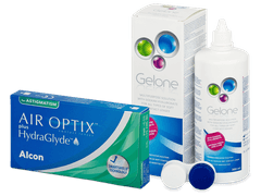 Air Optix plus HydraGlyde for Astigmatism (6 lenzen) + Gelone 360 ml
