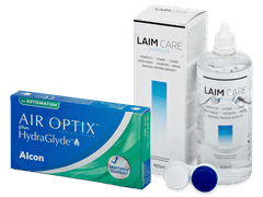 Air Optix plus HydraGlyde for Astigmatism (6 lenzen) + Laim Care lenzenvloeistof 400 ml