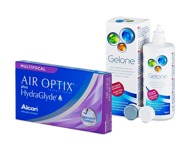 Air Optix plus HydraGlyde Multifocal (6 lenzen) + Gelone 360 ml