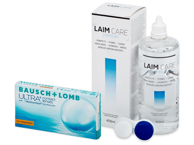 Bausch + Lomb ULTRA for Astigmatism (6 lenzen) + Laim-Care 400 ml
