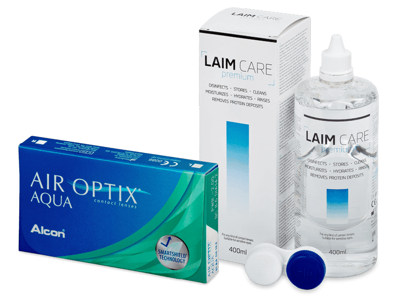 Air Optix Aqua (6 lenzen) + Laim Care lenzenvloeistof 400 ml