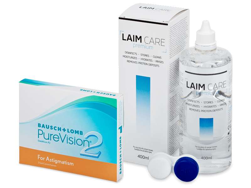 PureVision 2 for Astigmatism (3 lenzen) + Laim-Care 400 ml