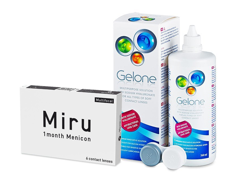 Miru 1 Month Menicon Multifocal (6 lenzen) + Gelone 360 ml