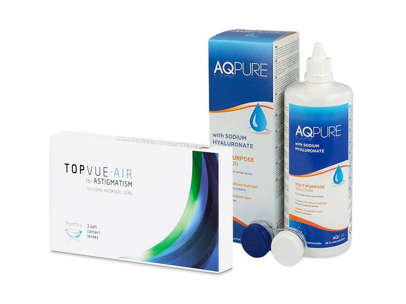 TopVue Air for Astigmatism (3 lenzen) + AQ Pure 360 ml Lenzenvloeistof