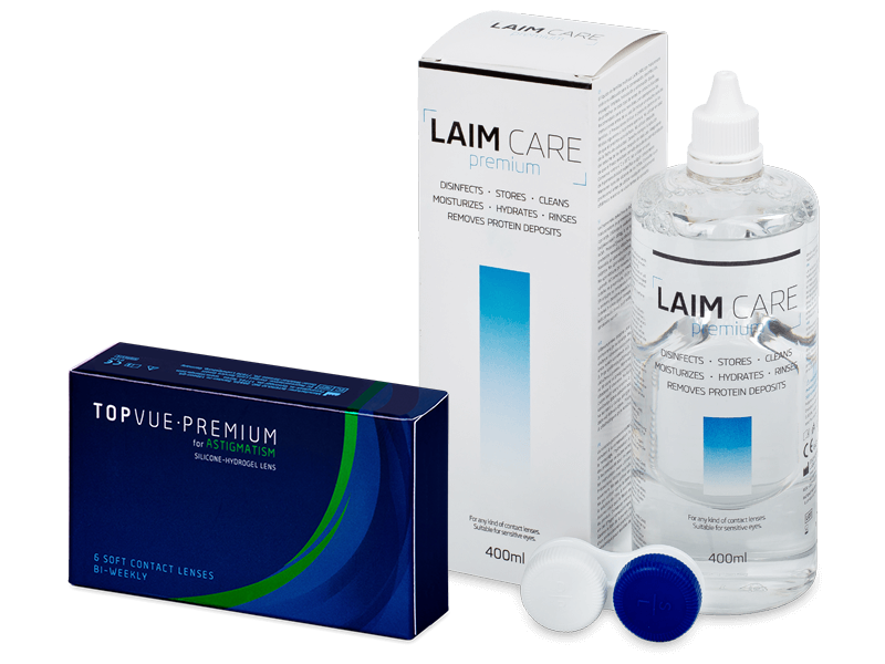 TopVue Premium for Astigmatism (6 lenzen) + Laim-Care Lenzenvloeistof 400 ml