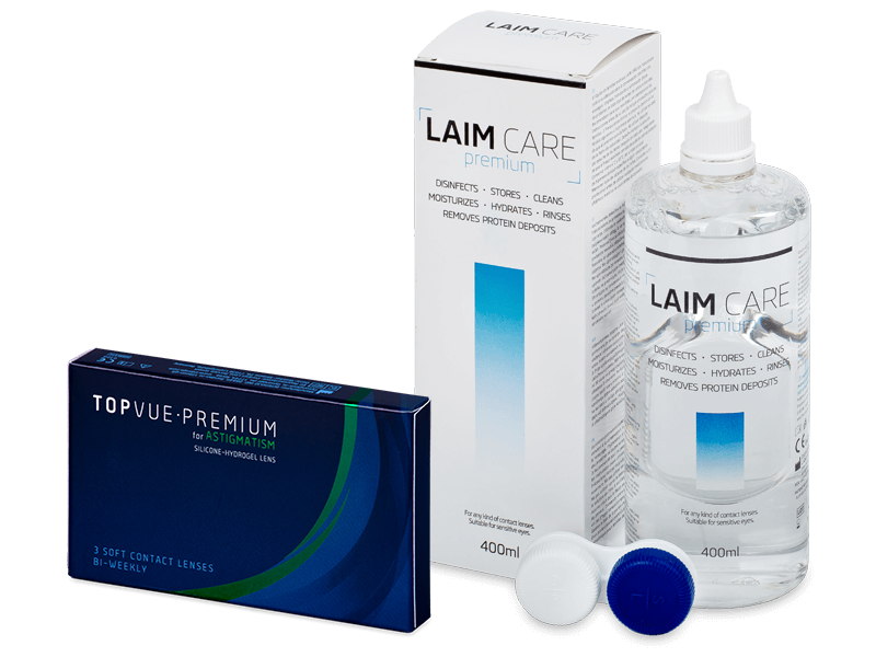 TopVue Premium for Astigmatism (3 lenzen) + Laim-Care Solution 400 ml