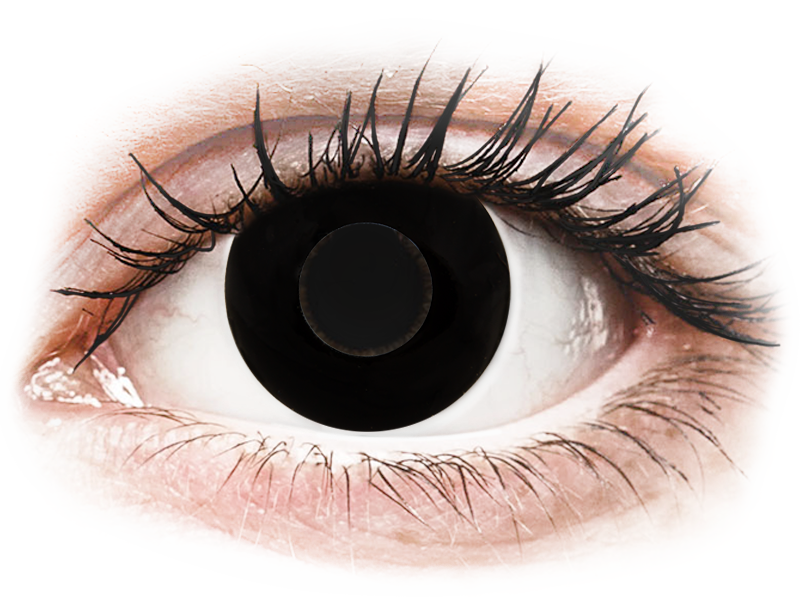 Gelflex CRAZY LENS - Black Out - met sterkte (2 gekleurde daglenzen)