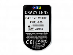 CRAZY LENS - Cat Eye White - zonder sterkte (2 gekleurde daglenzen)