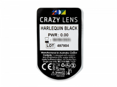 CRAZY LENS - Harlequin Black - zonder sterkte (2 gekleurde daglenzen)