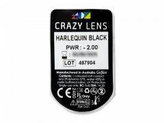 CRAZY LENS - Harlequin Black - met sterkte (2 gekleurde daglenzen)