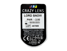 CRAZY LENS - Lord Snow - met sterkte (2 gekleurde daglenzen)