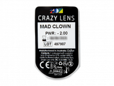 CRAZY LENS - Mad Clown - met sterkte (2 gekleurde daglenzen)