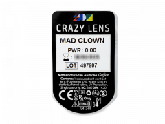 CRAZY LENS - Mad Clown - zonder sterkte (2 gekleurde daglenzen)