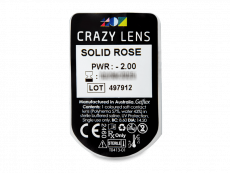 CRAZY LENS - Solid Rose - met sterkte (2 gekleurde daglenzen)