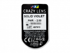 CRAZY LENS - Solid Violet - met sterkte (2 gekleurde daglenzen)