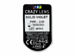 CRAZY LENS - Solid Violet - met sterkte (2 gekleurde daglenzen)