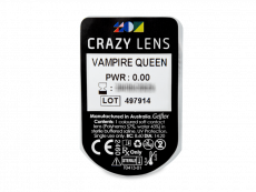 CRAZY LENS - Vampire Queen - zonder sterkte (2 gekleurde daglenzen)
