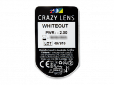 CRAZY LENS - WhiteOut - met sterkte (2 gekleurde daglenzen)