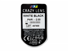 CRAZY LENS - White Black - met sterkte (2 gekleurde daglenzen)