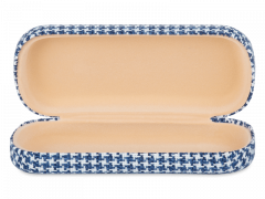 Brillendoos - Haanmotief in blauw en wit 