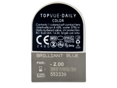 TopVue Daily Color - Brilliant Blue - met sterkte (2 gekleurde daglenzen)