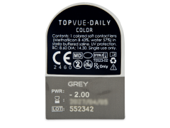 TopVue Daily Color - Grey - met sterkte (2 gekleurde daglenzen)